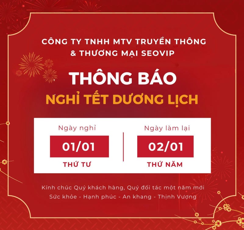 LỊCH NGHỈ TẾT DƯƠNG LỊCH 2025